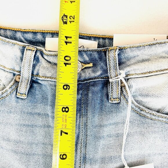 Kancan Women's Mom Distressed High Waist Relaxed Blue Jeans Sz 1/24 Tapered NWT - Picture 9 of 10